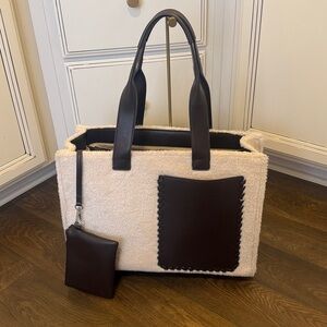 BCBG Sherpa-style Large Tote